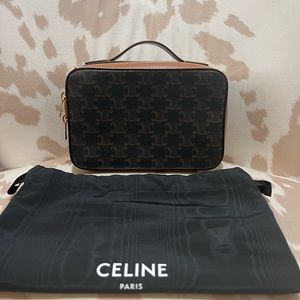 CELINE MESSENGER BOX IN TRIOMPHE CANVAS AND CALFSKIN